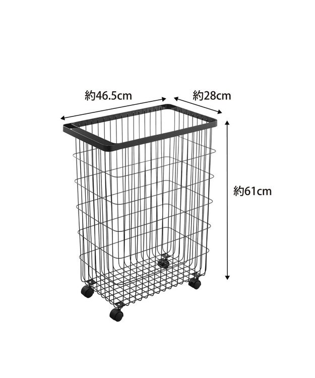 tower ランドリーバスケット タワー キャスター付き  ブラック ブラック