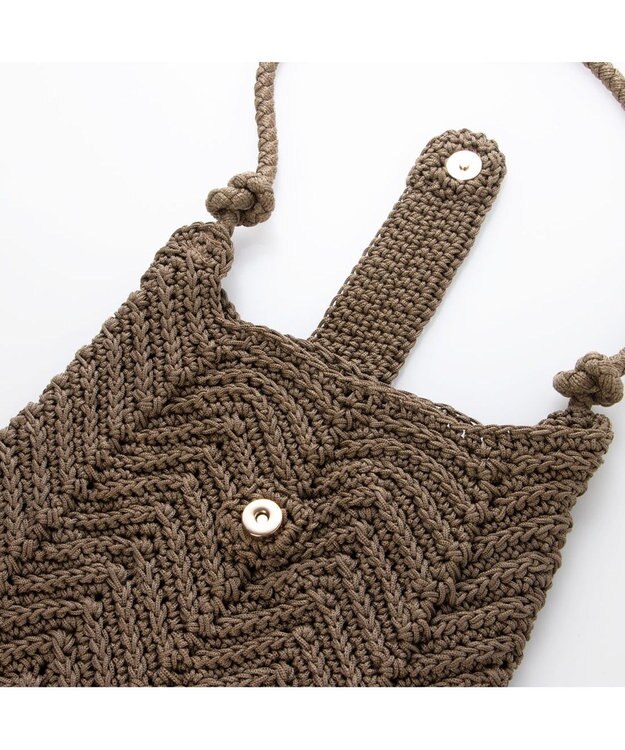 UNBILLION カシュカシュ cachecache / 山波編みトート カゴバッグ ブラウン