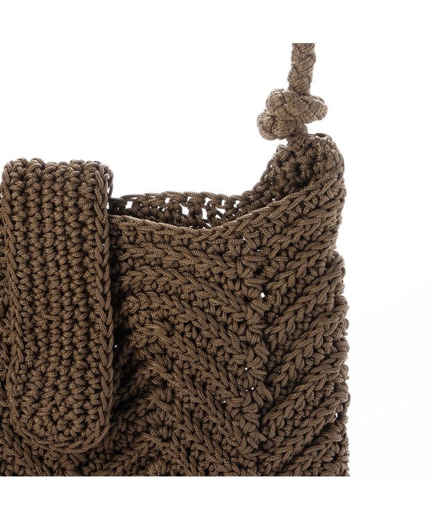 UNBILLION カシュカシュ cachecache / 山波編みトート カゴバッグ ブラウン