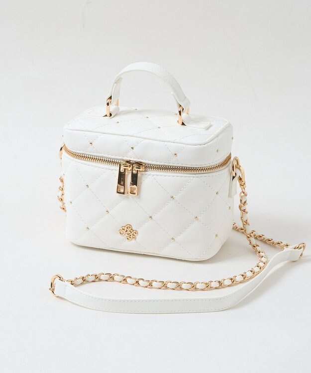 WEGO メタルパーツキルティングバニティショルダー ホワイト