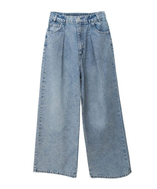 Green Parks ・ＥＬＥＮＣＡＲＥ　ＤＵＥ　デニムタックワイドパンツ Indigo