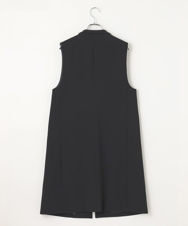 #Newans 【セレモニーにも】スタンドカラーロングベスト ネイビー系