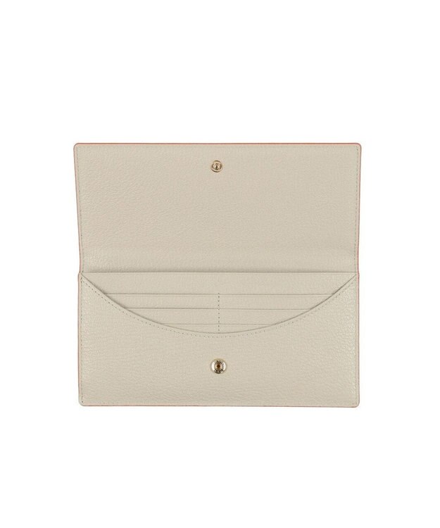 LANVIN en Bleu リム 被せ薄マチ長財布 アイボリー