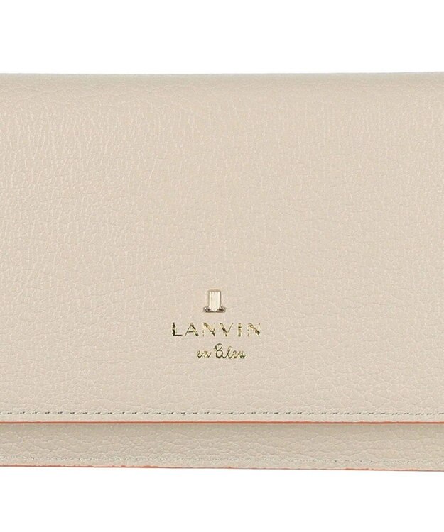 LANVIN en Bleu リム 被せ薄マチ長財布 アイボリー