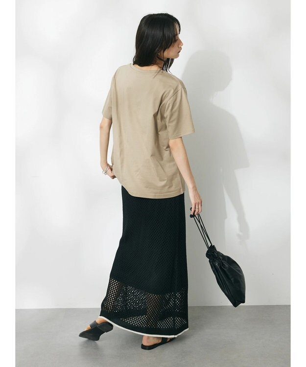 CRAFT STANDARD BOUTIQUE 配色メッシュニットスカート Black