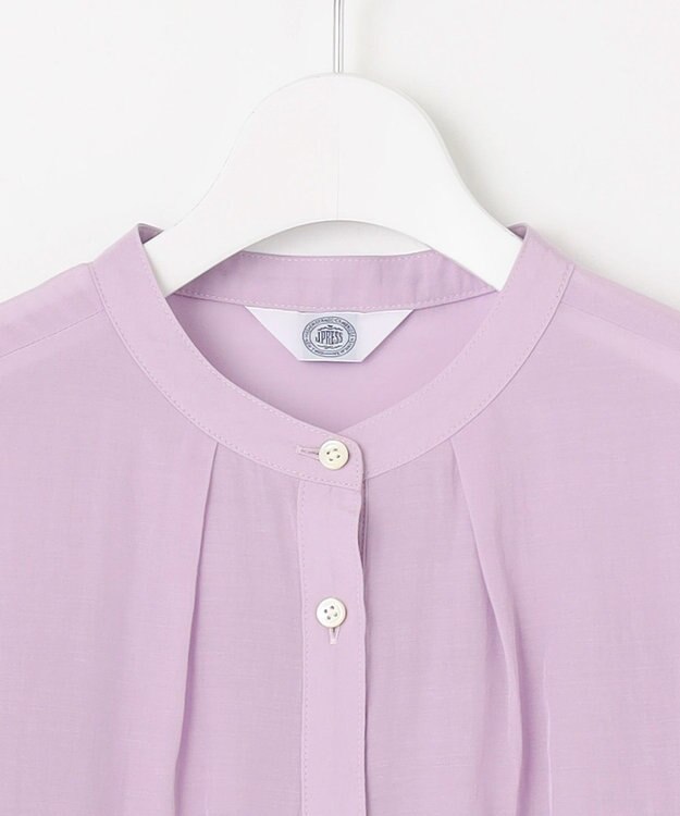 J.PRESS LADIES L 【洗える・速乾・接触冷感】リライムライトローン バックフレア ブラウス ラベンダー系