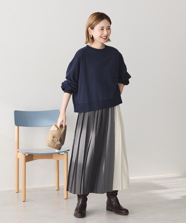 AMERICAN HOLIC 裏毛クロップドプルオーバー Dark Navy