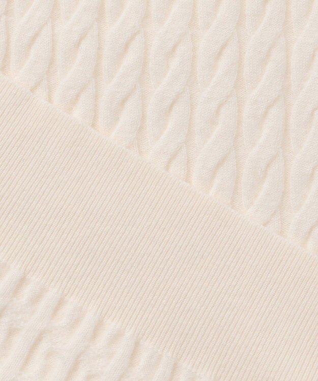 23区 【洗える】セミウーステッド ケーブル ニット アイボリー系