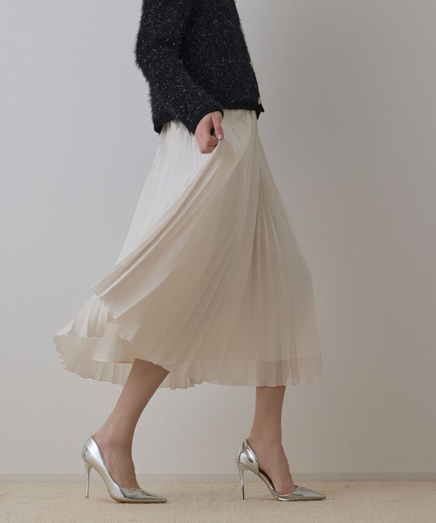 GRACE CONTINENTAL メッシュプリーツスカート キナリ