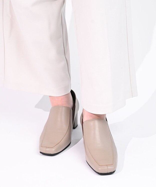 Pointer 日本製 本革甲深パンプス オークグレー