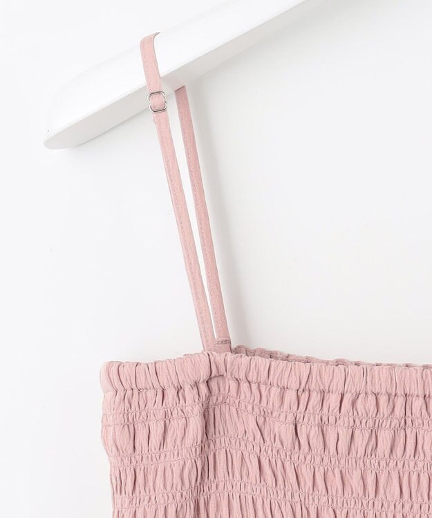 Feroux シャーリングデザイン 3WAYキャミドレス ピンク系