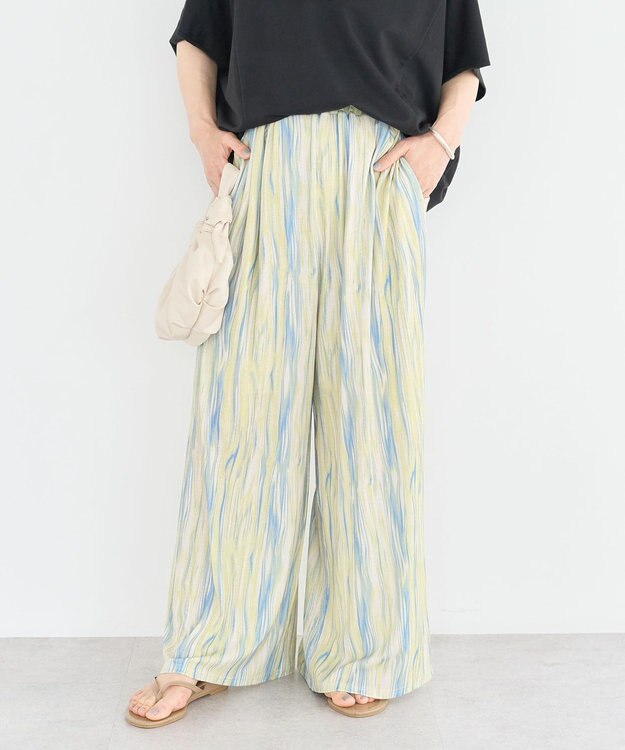 Green Parks シアーワイドパンツ Lime Green