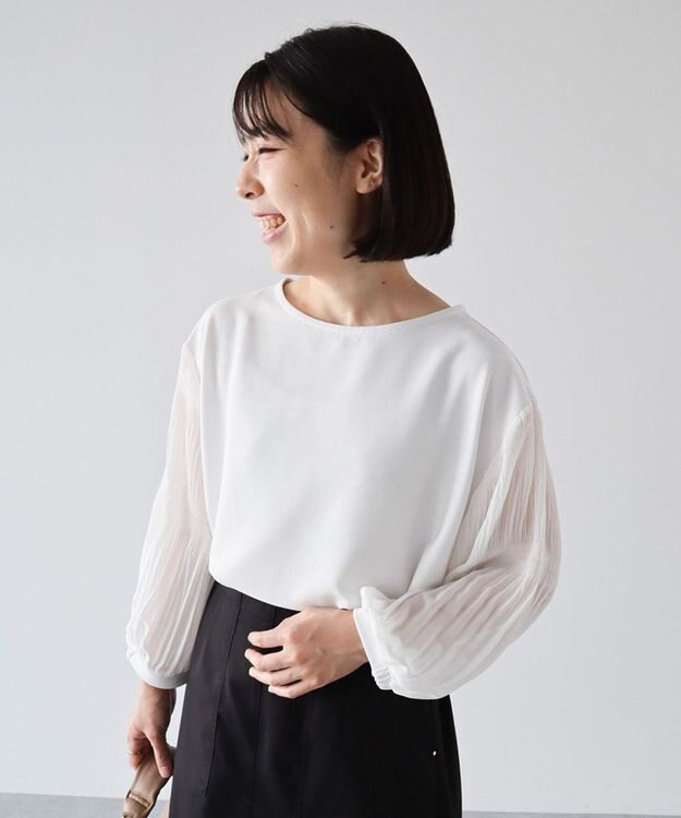 Green Parks マジョリカ袖カットプルオーバー Off White