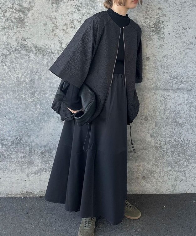 Green Parks AnriettMusee フロントジップジャガードブルゾン Black