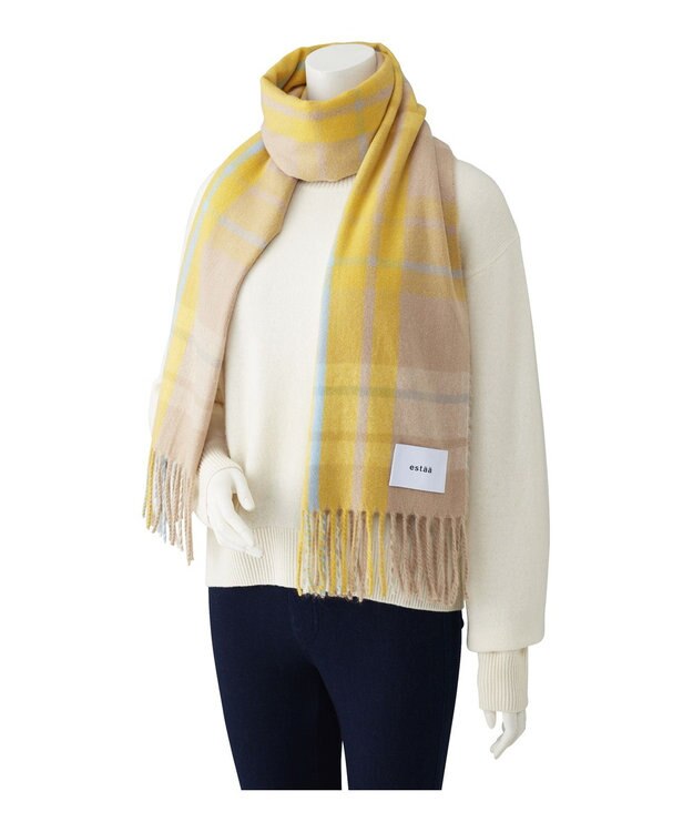 MOONBAT 【洗える】estaa とろーりストール ベージュ