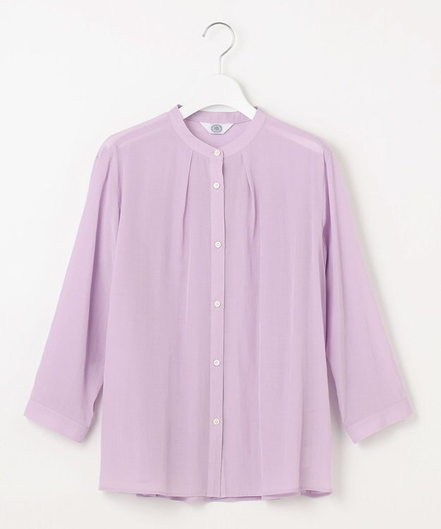 J.PRESS LADIES L 【洗える・速乾・接触冷感】リライムライトローン バックフレア ブラウス ラベンダー系