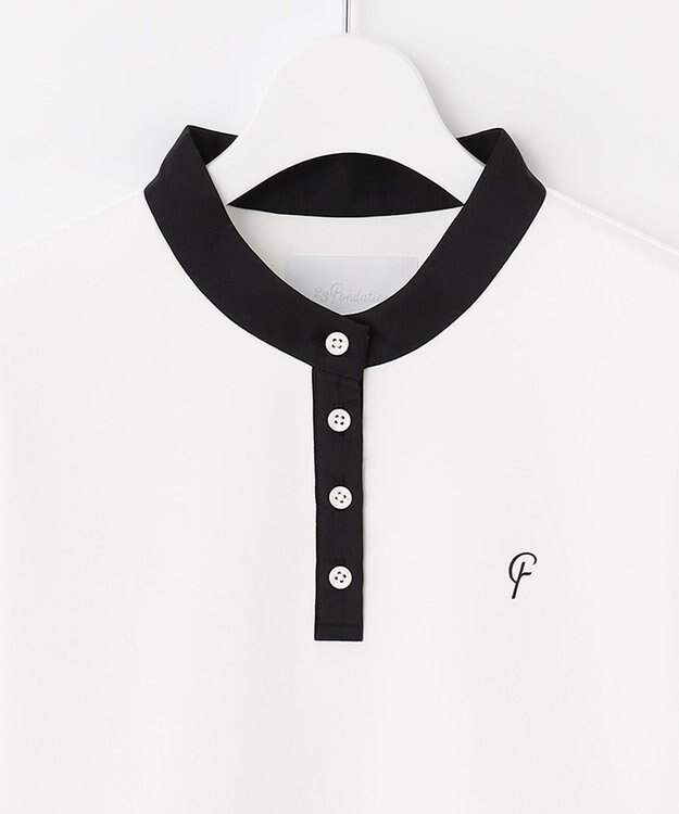 23区GOLF 【23Fondation】【WEB&一部店舗限定】クレリック モックネックシャツ ホワイト系