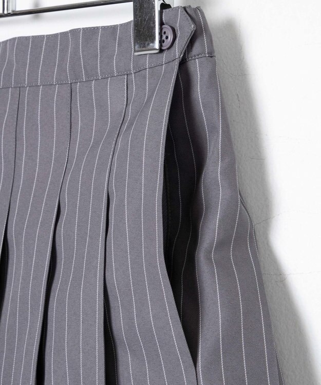 WEGO 【SCHOOL ITEM】ポケット付きパターンプリーツスカート グレーストライプ