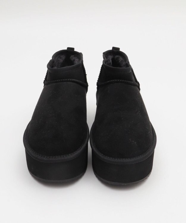 WEGO 【25年秋冬新作/あったかブーツ】厚底ムートンタッチブーツ ブラック