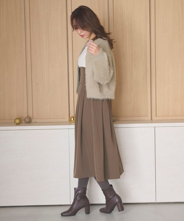 Feroux 【尾﨑真衣さんコラボ商品】フェザータッチニット カーディガン ベージュ系