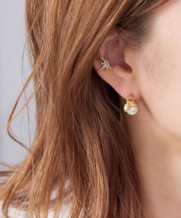 Phoebe 【限定セット】【金属アレルギー対応】ロマンティックスノーイヤリング&イヤーカフ ゴールド