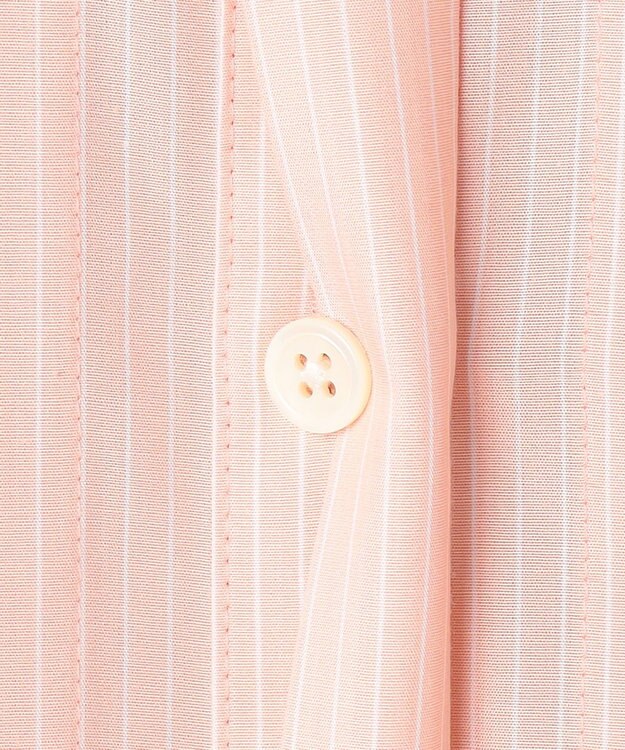 自由区 L ドレープブロードタック ブラウス ピンク×白ライン