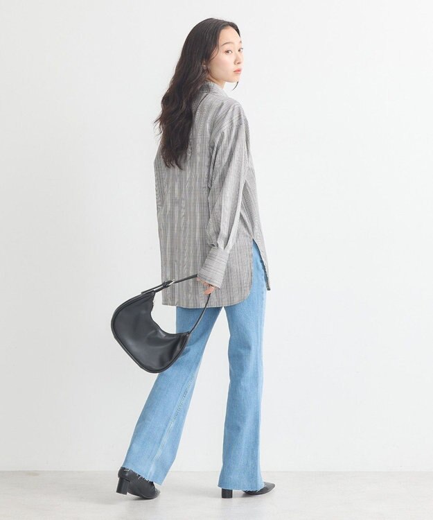 earth music&ecology ２ｗａｙマントスリーブシャツ Glen Check