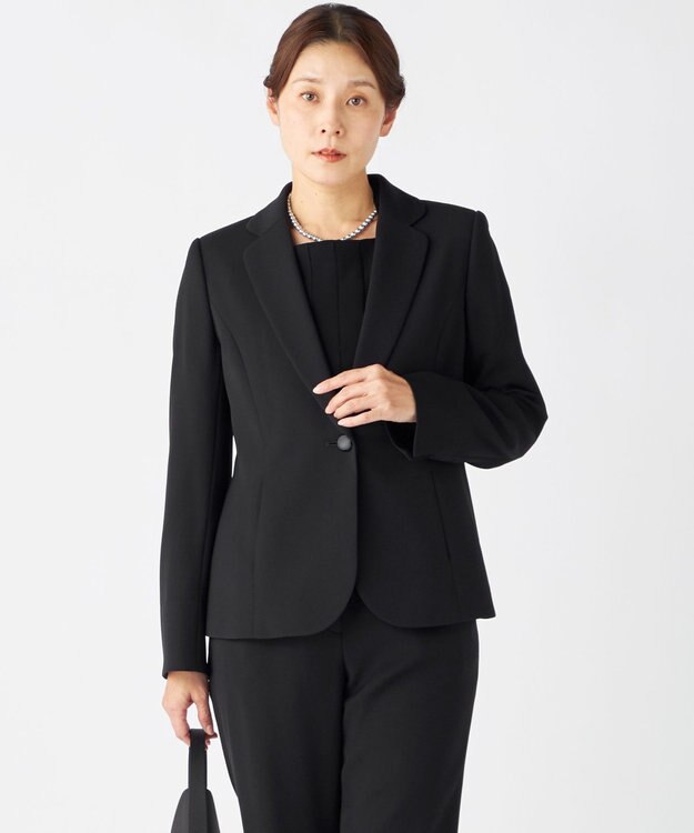 自由区 FORMAL 【ゆったりサイズも】テーラードジャケット ブラック系