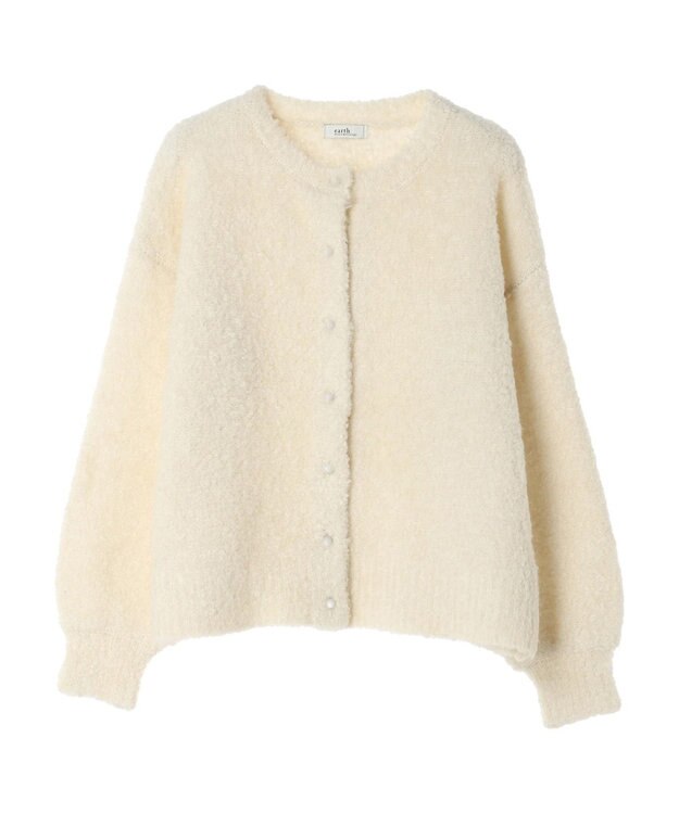 earth music&ecology ブークレカーディガン Ivory