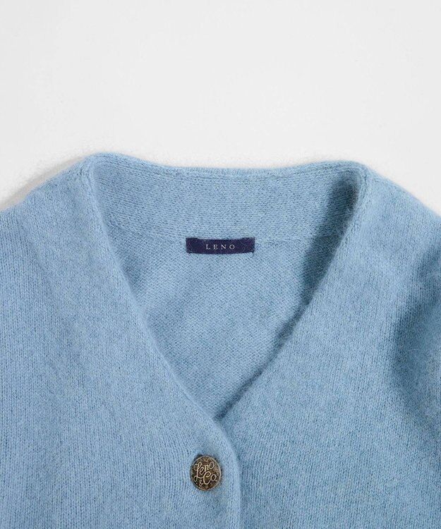 LENO BRUSHED CARDIGAN へアリーニットカーディガン BLUE