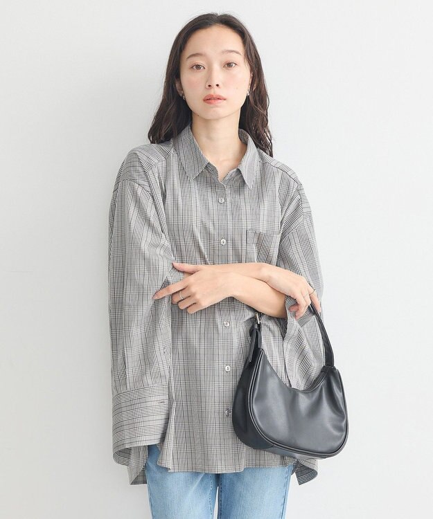 earth music&ecology ２ｗａｙマントスリーブシャツ Glen Check