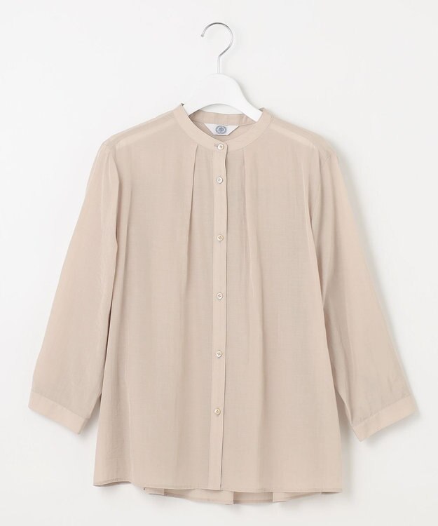 J.PRESS LADIES 【洗える・速乾・接触冷感】リライムライトローン バックフレア ブラウス ベージュ系