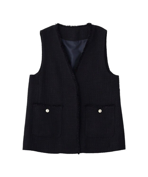 YECCA VECCA ツイードジレ Navy