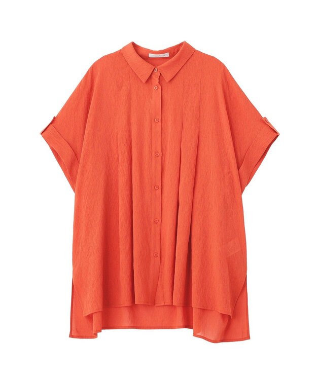 Green Parks タック入りオーバーサイズシャツ Red