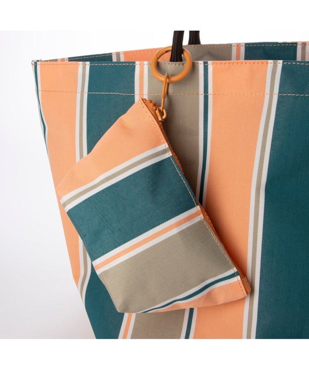 UNBILLION カシュカシュ cachecache / ウォータプルーフストライプビッグトート ピンクミックス