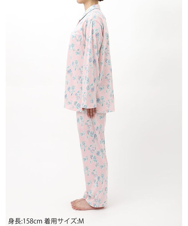 Wing パジャマ 長袖 長ズボン 綿100%(本体) 天竺素材 レディース EP8072 ウイング／ワコール ピンク