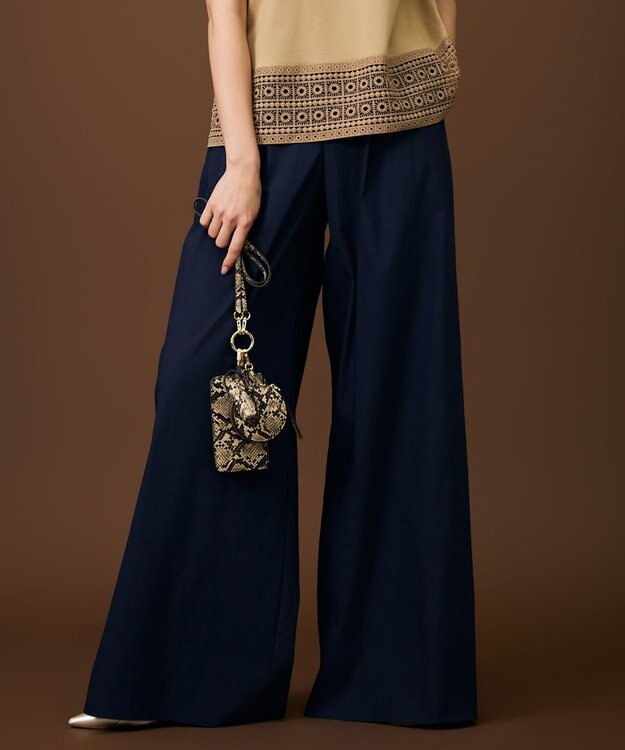 自由区 ファンクショナル2タックワイド パンツ ネイビー