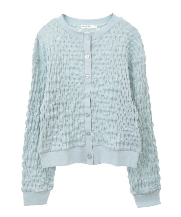 AMERICAN HOLIC ぽこぽこカットカーディガン Blue Green