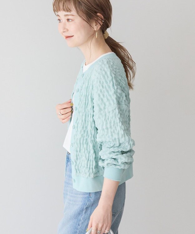 AMERICAN HOLIC ぽこぽこカットカーディガン Blue Green