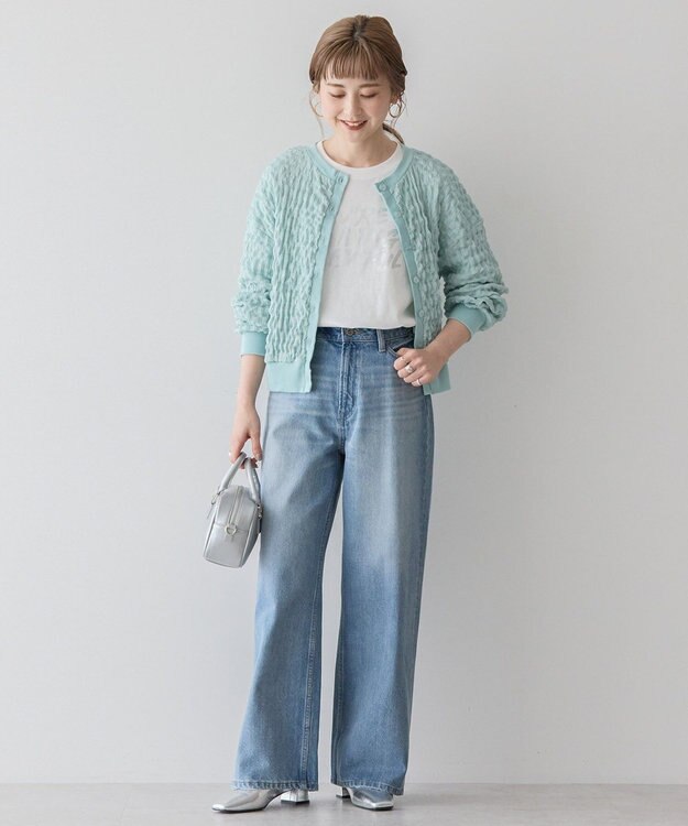 AMERICAN HOLIC ぽこぽこカットカーディガン Blue Green