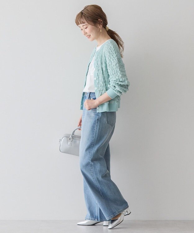 AMERICAN HOLIC ぽこぽこカットカーディガン Blue Green