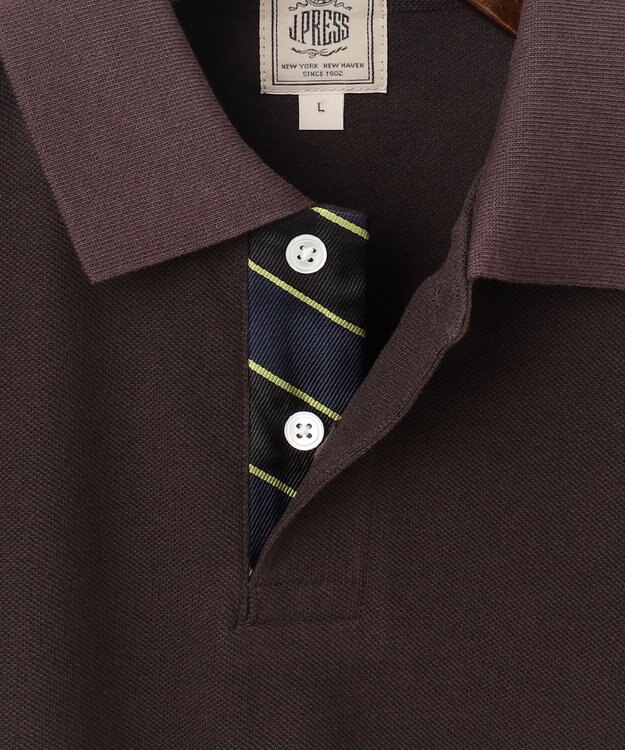 J.PRESS MEN レジメンタル ポロシャツ ブラウン系