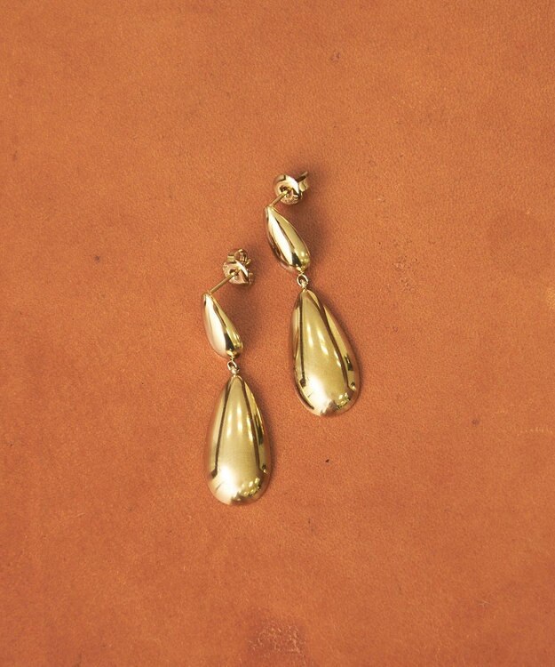 AMERICAN HOLIC 【ステンレス】ダブルドロップピアス Gold