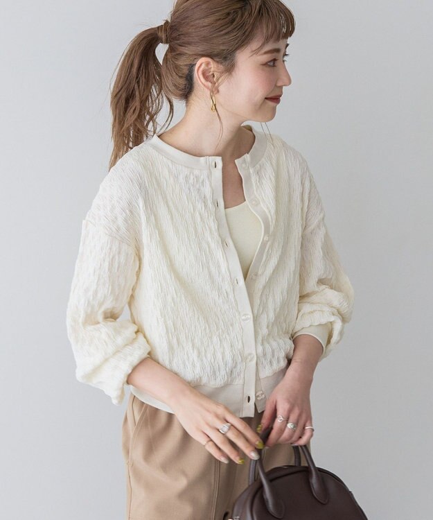 AMERICAN HOLIC ぽこぽこカットカーディガン Ivory