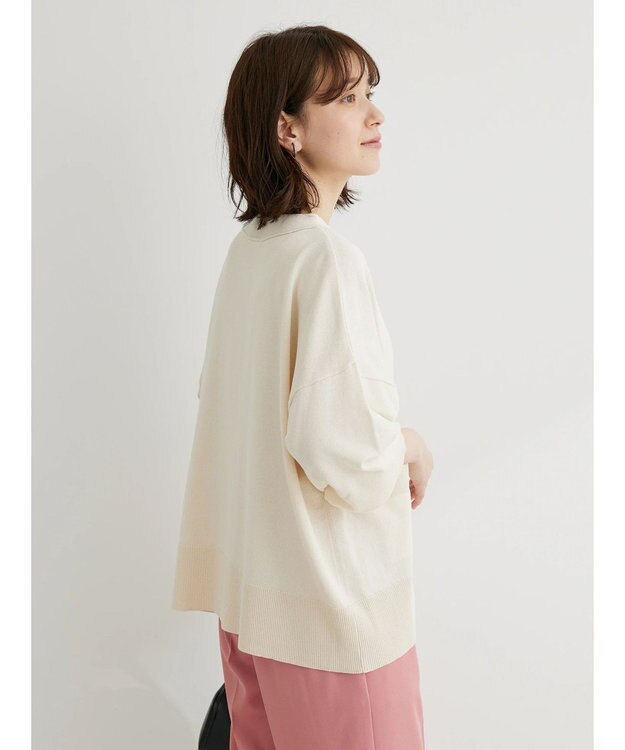 Green Parks 洗える　ショート丈カーディガン Ivory