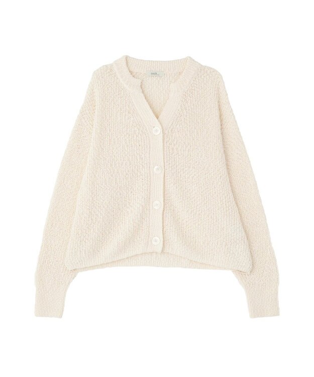 earth music&ecology 【予約】ぽんぽんスキッパーカーディガン アイボリー