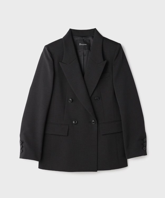 GRACE CONTINENTAL ピークドダブルジャケット ブラック