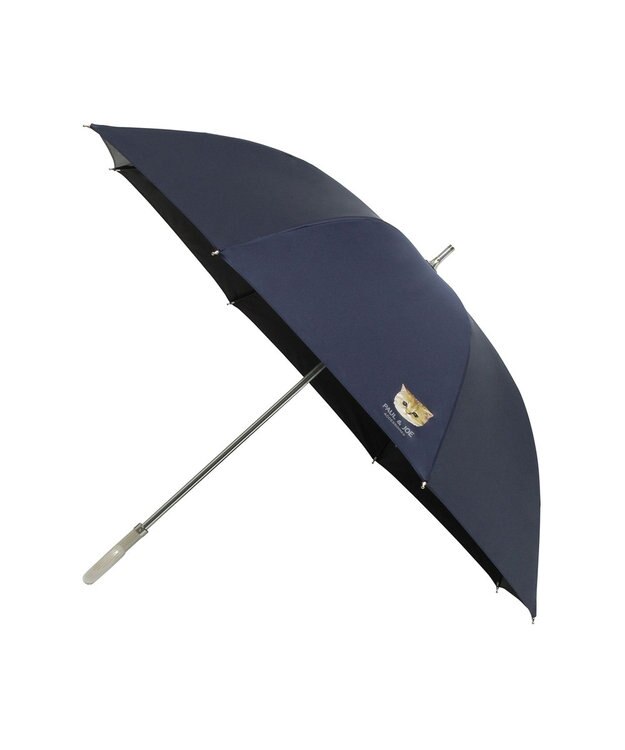 MOONBAT 【 遮光率100％/遮熱/UV】PAUL&JOE ACCESSOIRES(ポール&ジョー) 晴雨兼用日傘 ヌネット ネコ 長傘 ネイビーブルー