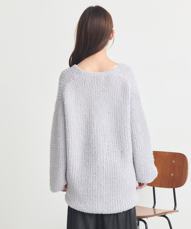 earth music&ecology スパンコールブークレカーディガン Light Gray