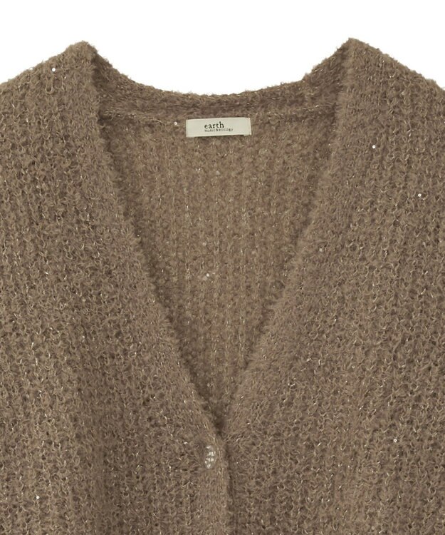 earth music&ecology スパンコールブークレカーディガン Mocha